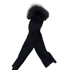 Vintage Genuine Fox Fur Wool Long Gloves Fingerless Touchless Mittens Finland